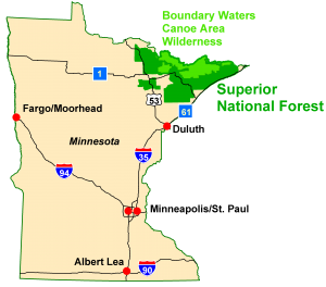 Boundary Waters Minnesota map